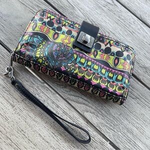 Sakroots Artist Circle Smartphone Organizer Wristlet Crossbody Wallet